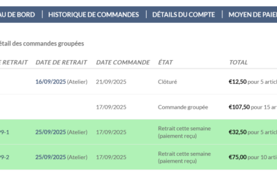 Qu’est-ce que j’ai commandé cette semaine?